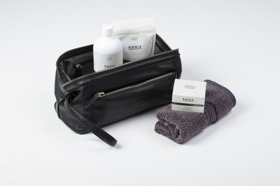 leather wash bag